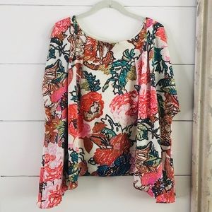 Mel & Jo Silky Floral Sleeveless Blouse Size Small